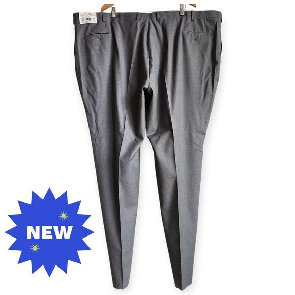 54 Waist Dress Pants Gray Short Jos A Bank 1905 Pant Wool New Nwt Size Man Light - Picture 3 of 17